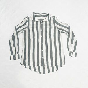 NWOT Nordstrom BP The Perfect Shirt Black & White Stripe Button Down Shirt